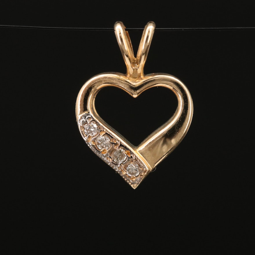 14K 0.04 CTW Diamond Heart Pendant