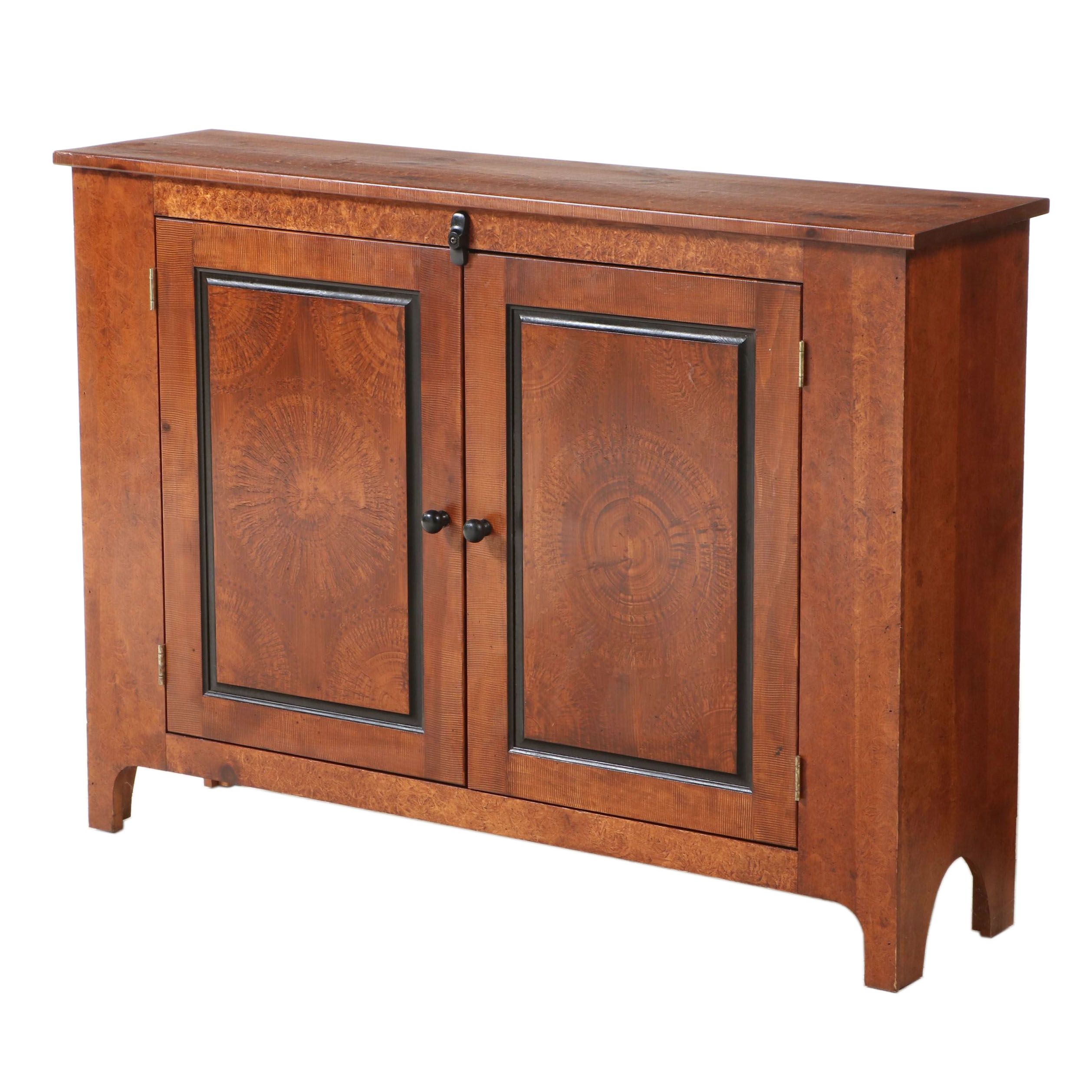 S.J. Bailey & Sons "Mastercraft" Primitive Style PaintDecorated Pine Cupboard EBTH