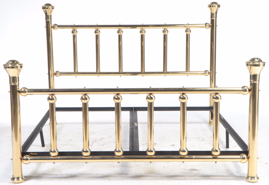 J.B. Ross Brass King Size Bed Frame, Late 20th Century | EBTH