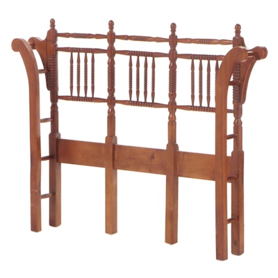 American Primitive Spindle-Back Twin Size Headboard, 20th Century