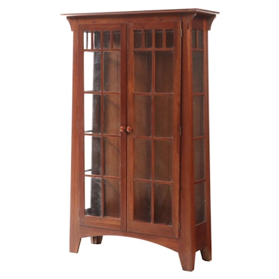 Ethan Allen Arts and Crafts Style Illuminated Display Cabinet