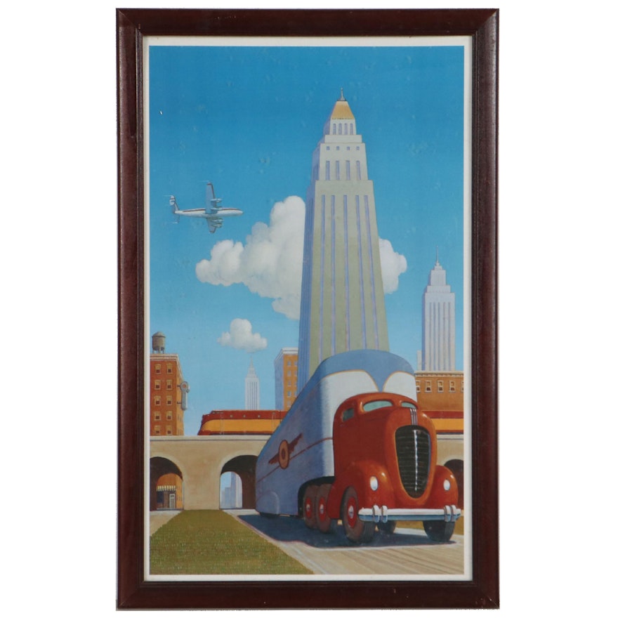 Offset Lithograph After Robert LaDuke "Rush Hour," Late 20th Century