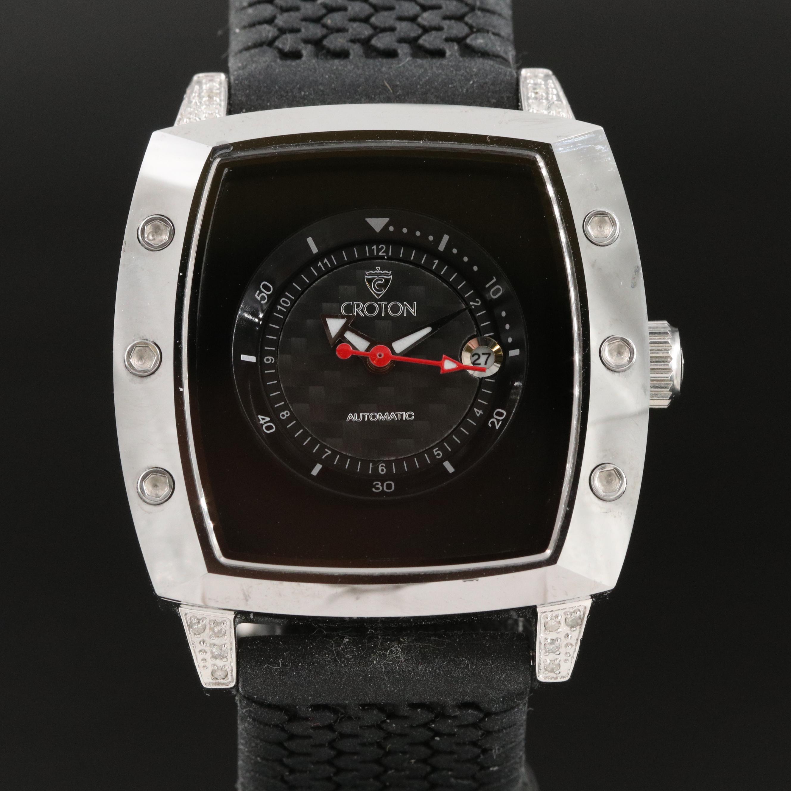 croton diamond tungsten watch