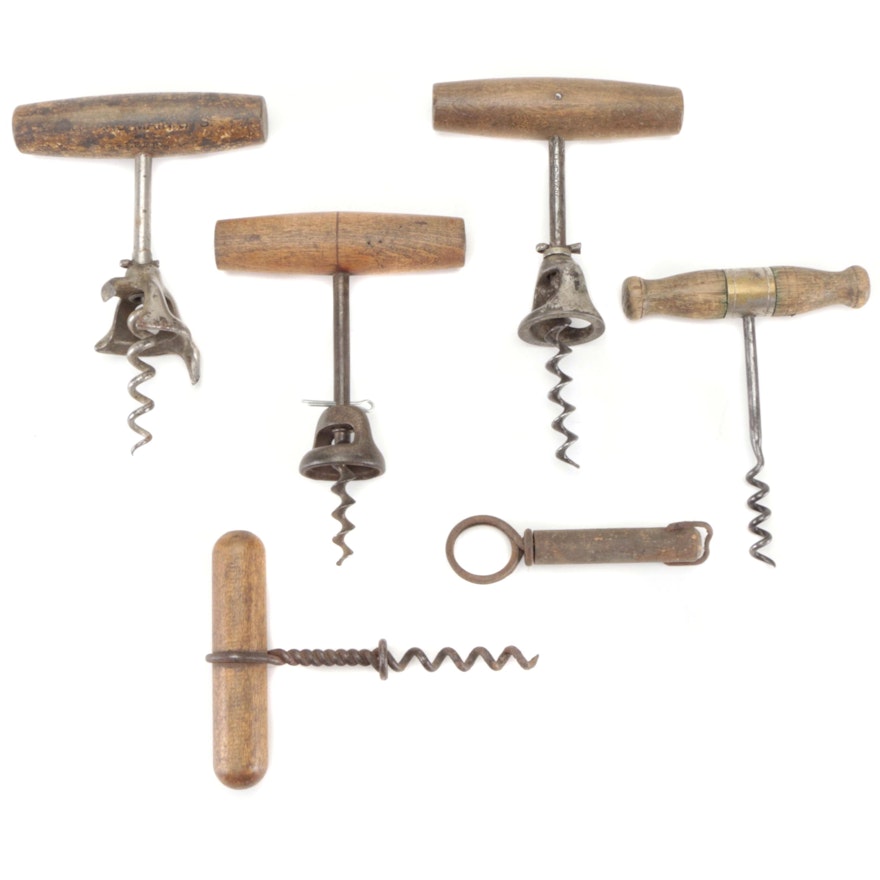 Corkscrew Bottle Openers with Guggenheimer Pure Rye Distillers, Early 20th C