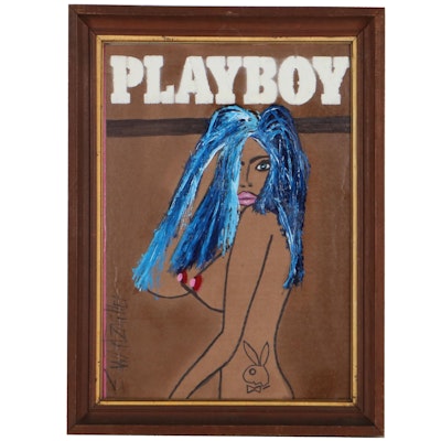 Mike Zwartzmiller Acrylic Painting "Playboy Spoof Magazine," 2021