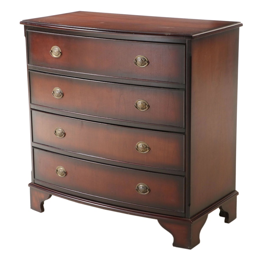 The Bombay Company Federal Style Mahogany-Stained Four-Drawer Bowfront Chest