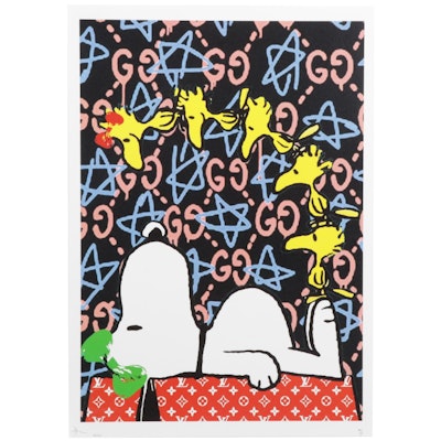 Death NYC Pop Art Graphic Print of Snoopy and Woodstock, 2020