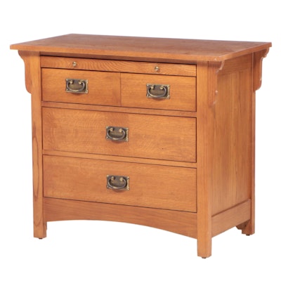 Bassett "Legend Collection" Arts and Crafts Style Quartersawn Oak Bedside Chest