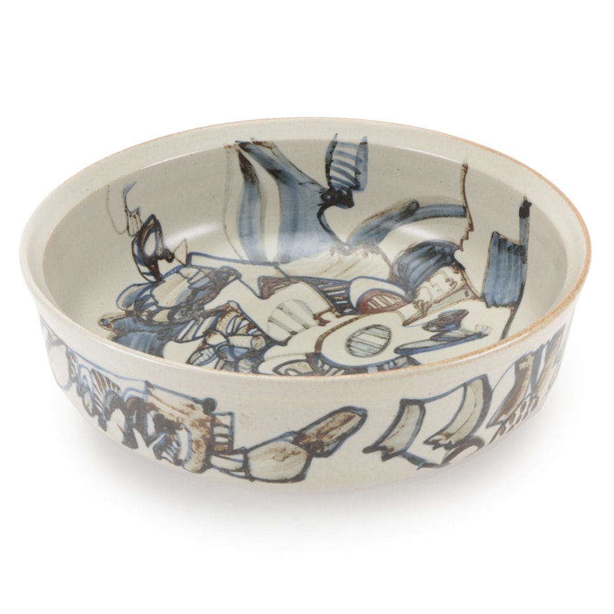 Sally Patterson for Iron Mountain Stoneware Art Pottery Bowl