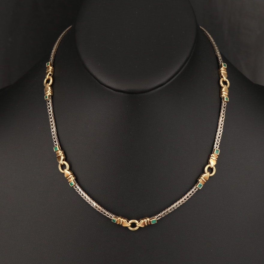 Celin Renato Italian 18K Emerald Necklace