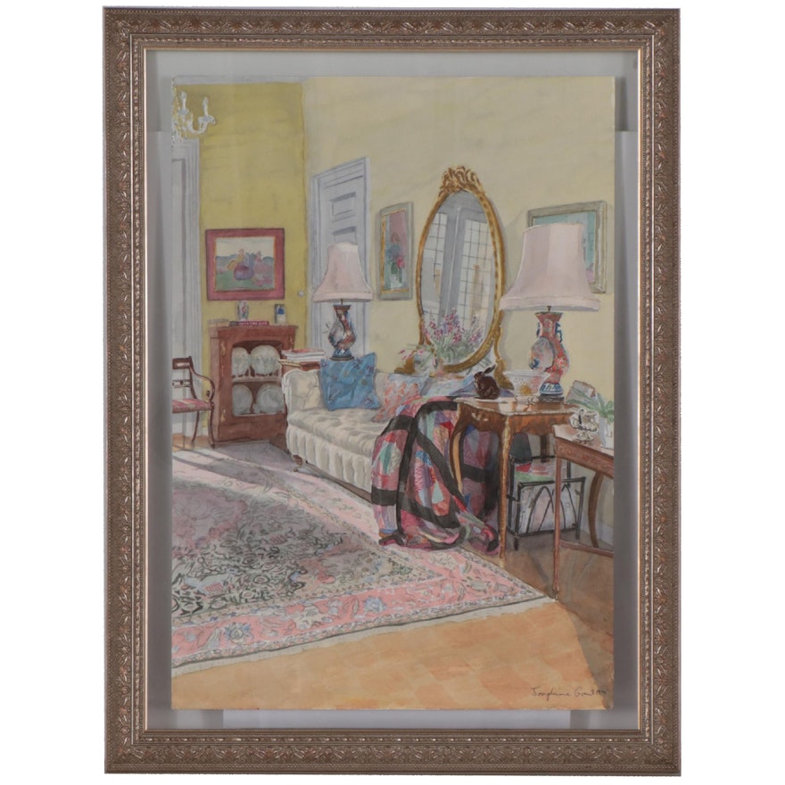 Josephine Grant Interior Scene Watercolor Painting "Reflections"