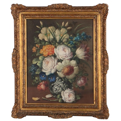 Floral Still Life Oil Painting, 20th Century
