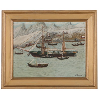Nautical Oil Painting, 20th Century