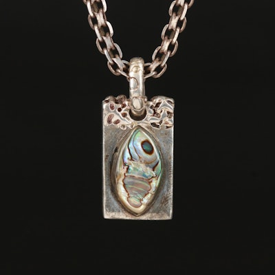 Sterling Abalone Pendant Necklace