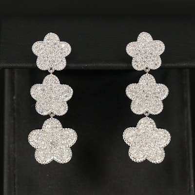 14K 2.62 CTW Diamond Floral Earrings