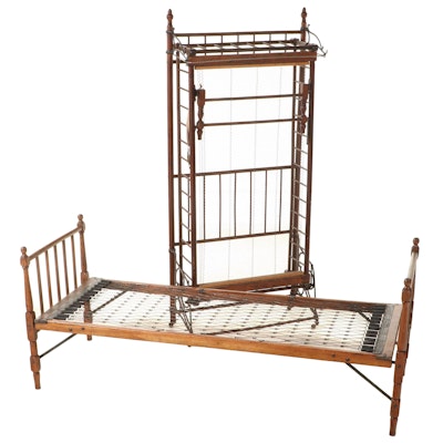 Two Late Victorian Folding Twin Bed Frames, Late 19th/Early 20th Century