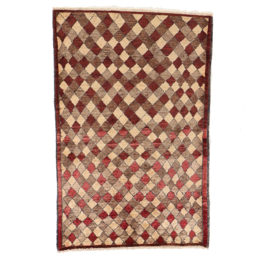3'1 x 5' Hand-Knotted Afghan Gabbeh Area Rug