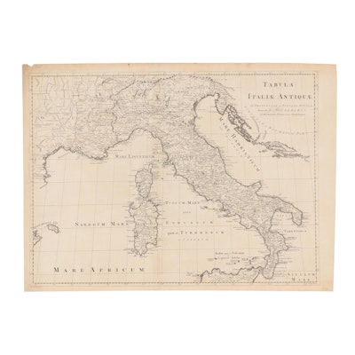 John Blair Engraving Map of Italy, Late 18th Century