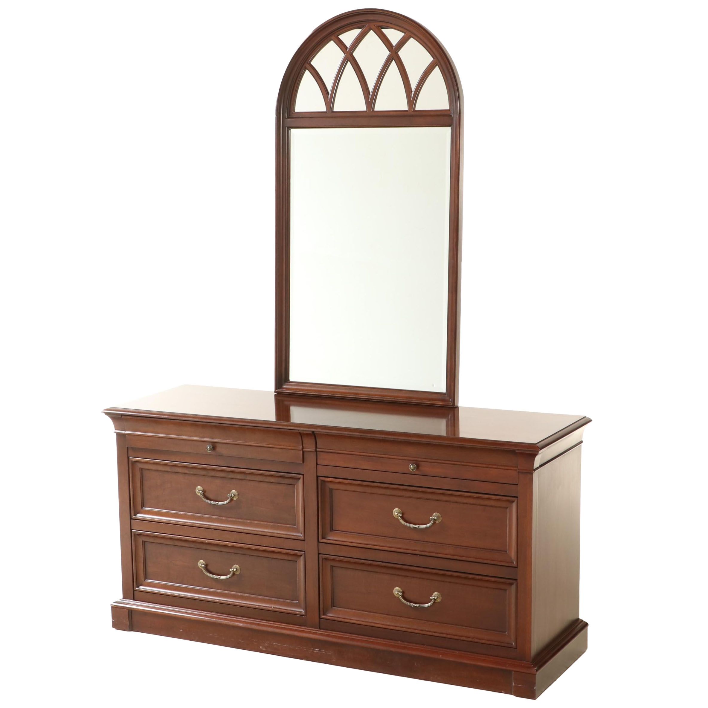 Ethan Allen Dresser with Palladian Style Wall Mirror EBTH