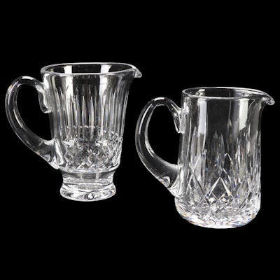 Waterford Crystal "Lismore" and "Maeve" Pitchers, Mid to Late 20th Century