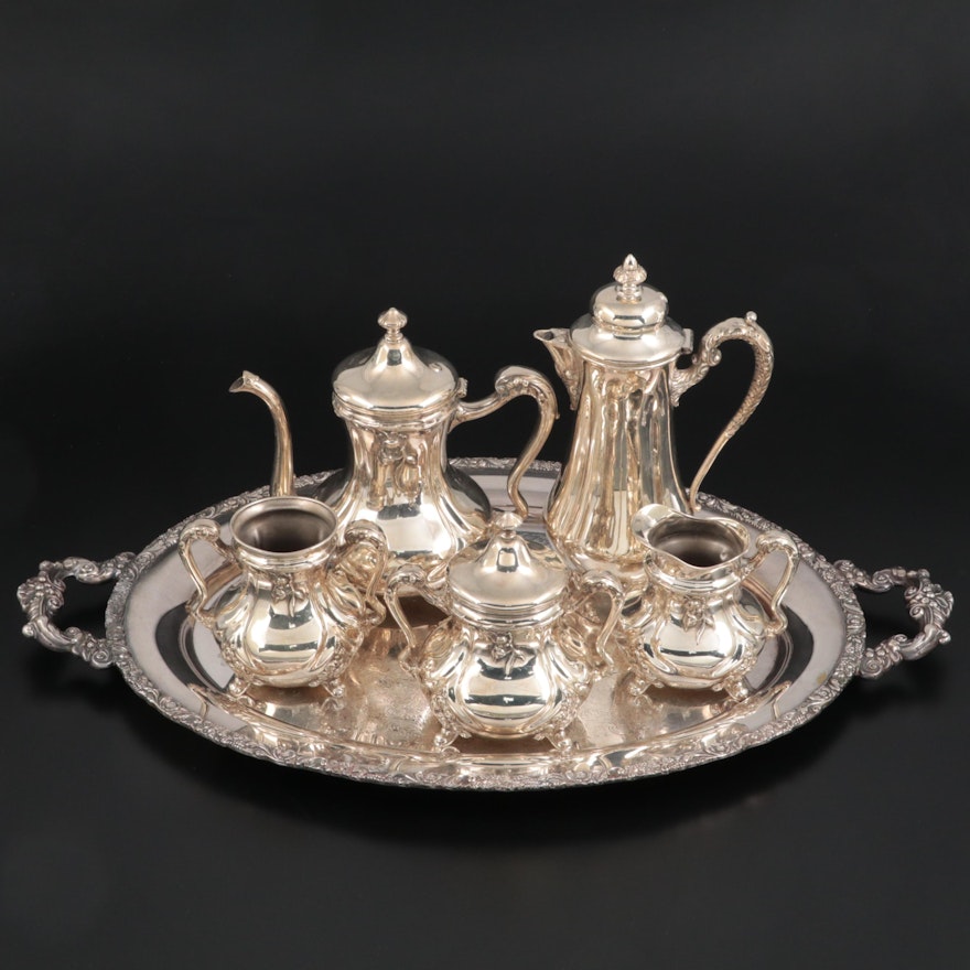 Forbes Silver Co. and Other Silver Plate Assembled Tea and Coffee Service