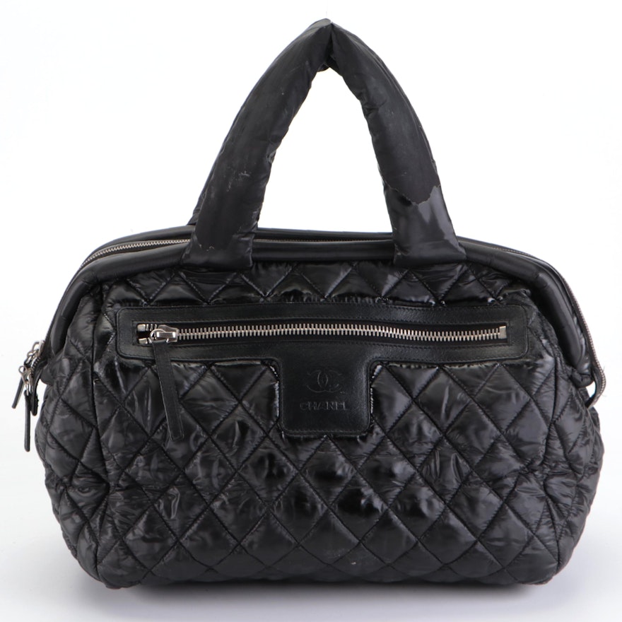 Chanel Coco Cocoon Frame Bag in Black Quilted Nylon