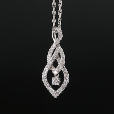 Sterling 0.36 CTW Diamond Infinity Pendant Necklace