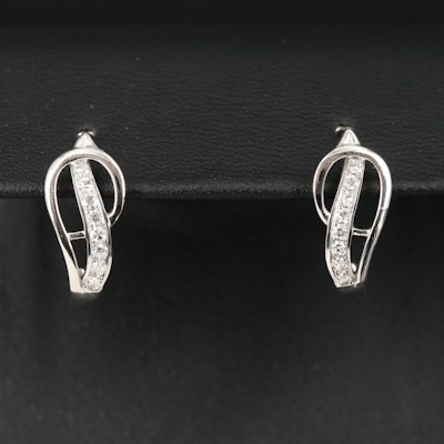 14K 0.25 CTW Diamond J Hoop Earrings