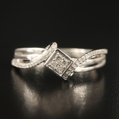 Sterling Diamond Bypass Ring