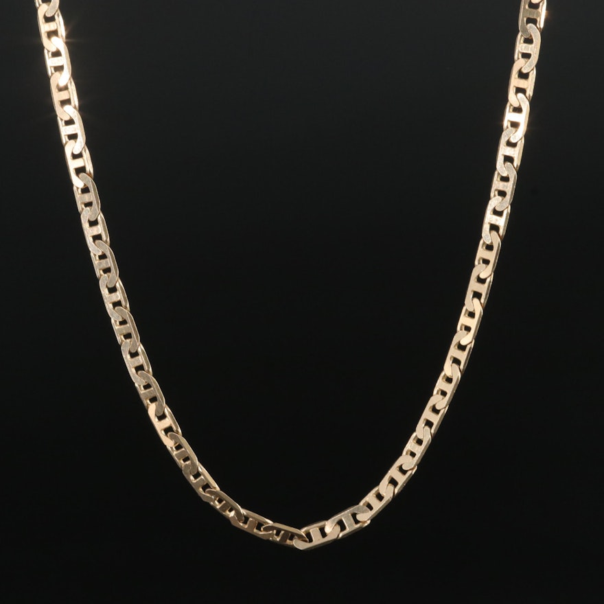 Italian 10K Mariner Chain Necklace
