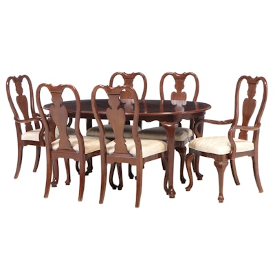 Seven-Piece Universal Furniture Queen Anne Style Cherry and Hardwood Dining Set