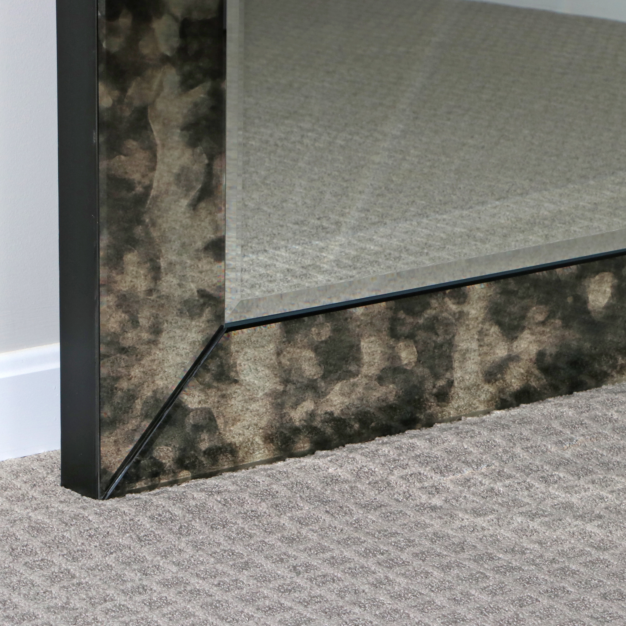 Contemporary Beveled Glass Floor Mirror EBTH