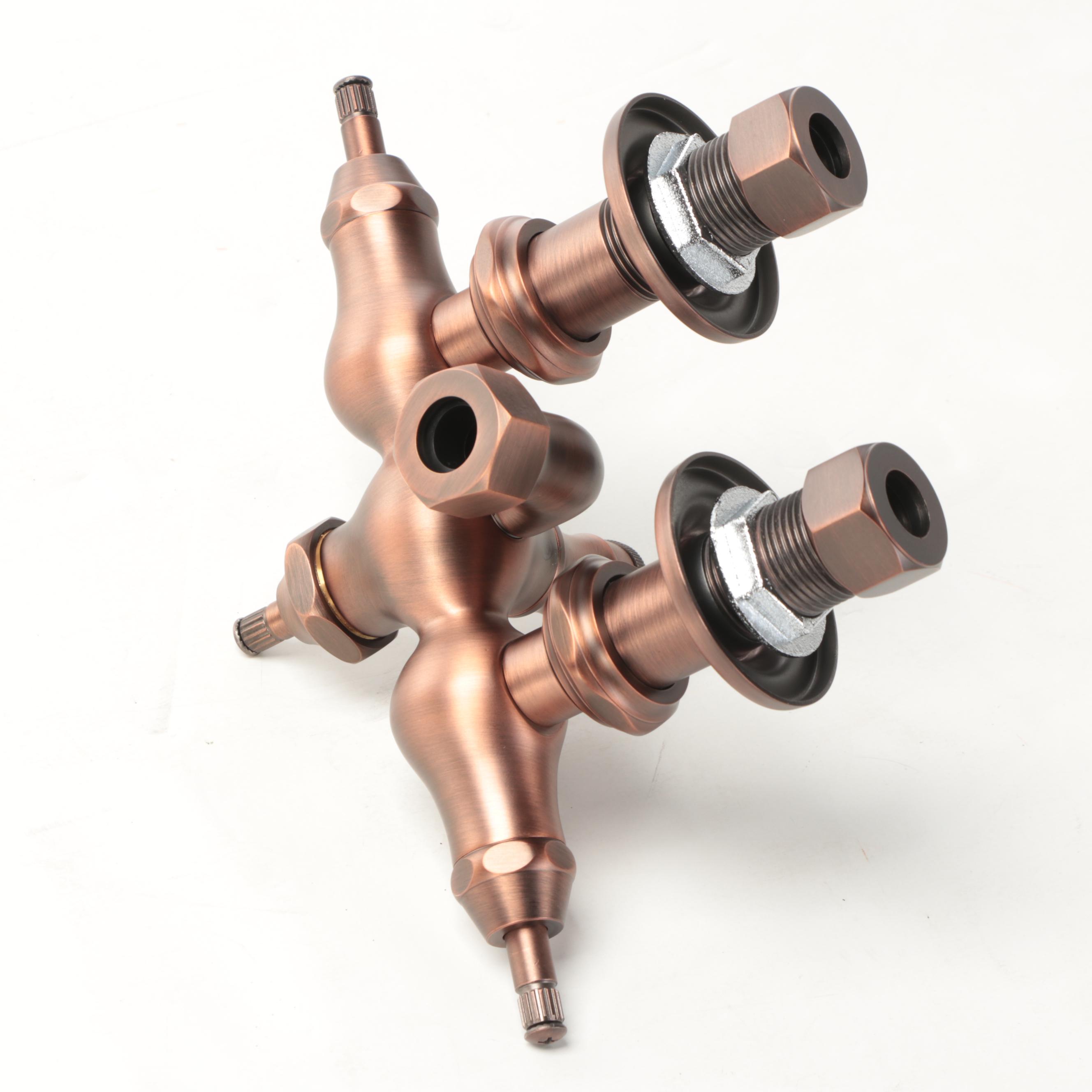 Clawfoot Tub Diverter Valve and 1.50" Tub Drain with Ball Swivel EBTH