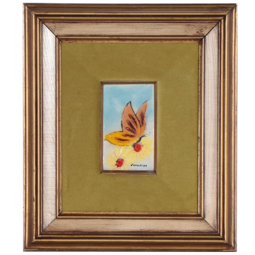 Estrida Enamel Painting of Butterfly
