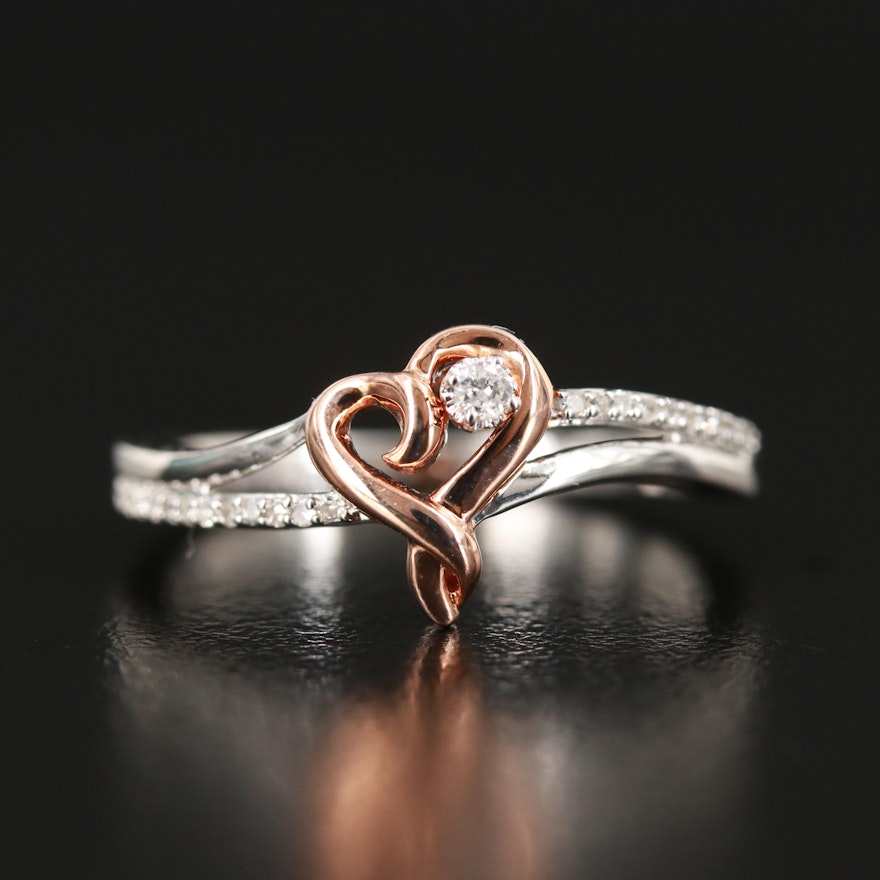 Hallmark Sterling Diamond Heart Ring