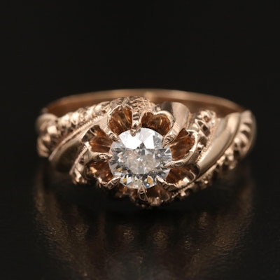 Victorian Charles Levy 10K Diamond Belcher Ring