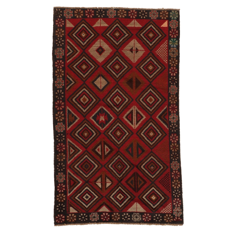 3'9 x 6'5 Hand-Knotted Afgan Area Rug