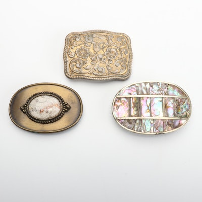 Gold Plated, Abalone and More Embellished Belt Buckles