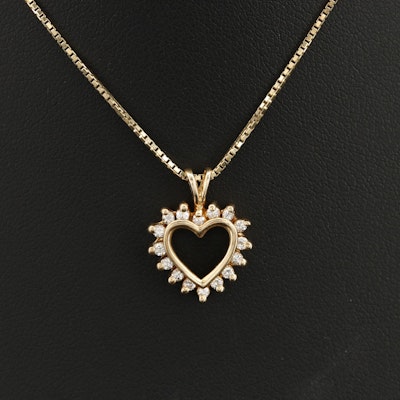 14K 0.28 CTW Diamond Heart Pendant Necklace