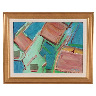 Michael Close Abstract Oil Painting, Late 20th Century