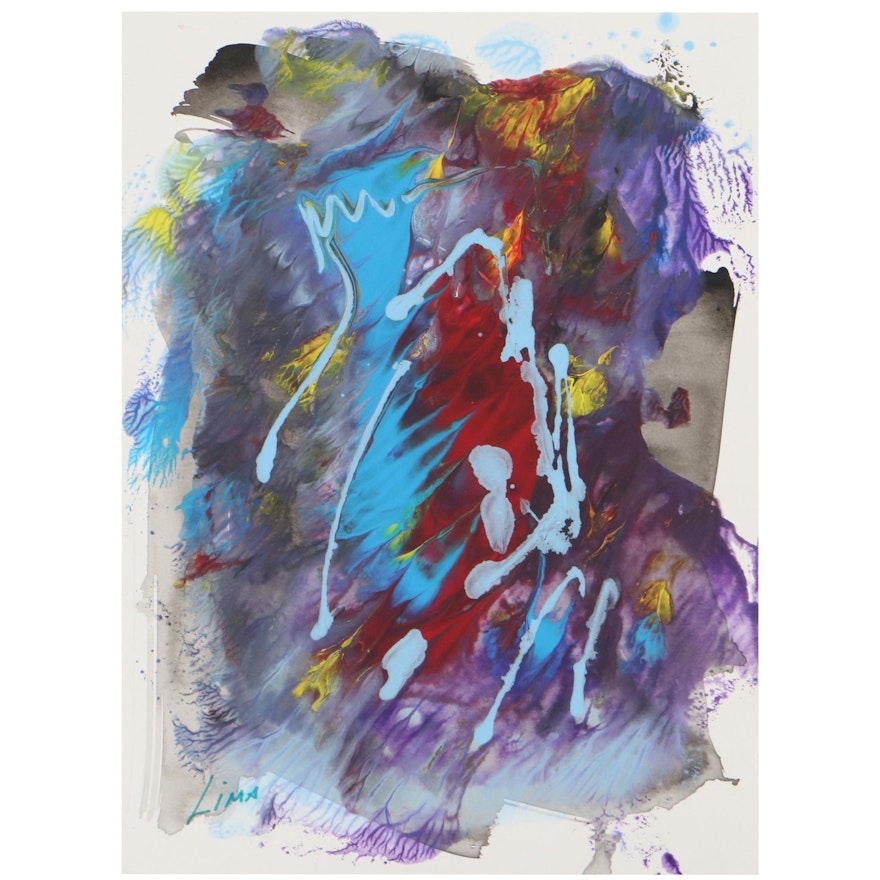 José M. Lima Abstract Mixed Media Painting, 2017