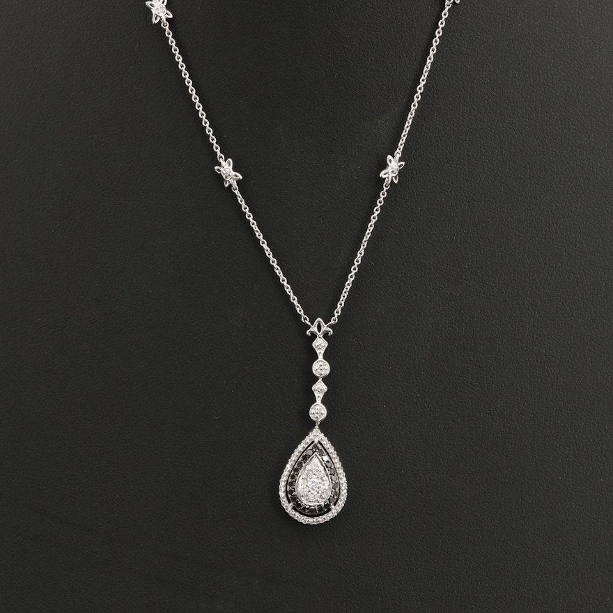 Sterling Diamond Drop Necklace