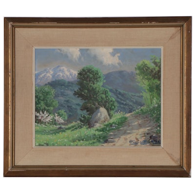 Alfredo Alfaro Lobos Landscape Oil Painting, Early 20th Century