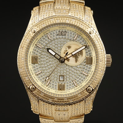 JBW "Jetsetter" Dual Time Diamond Wristwatch