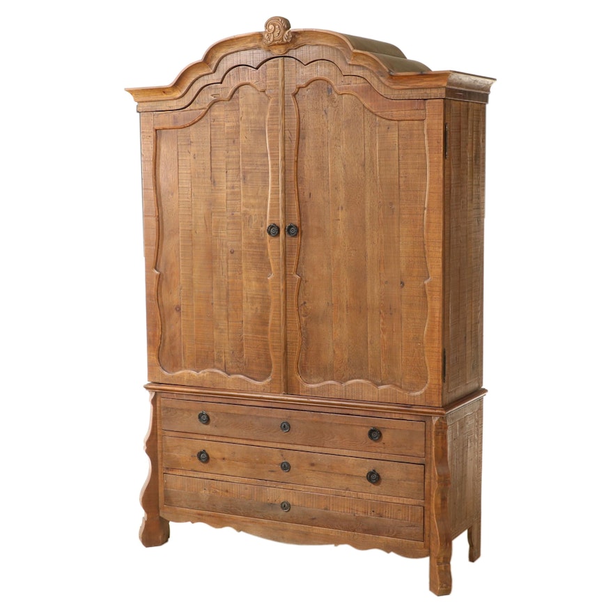 Arhaus Furniture French Provincial Style Reclaimed Pine Armoire
