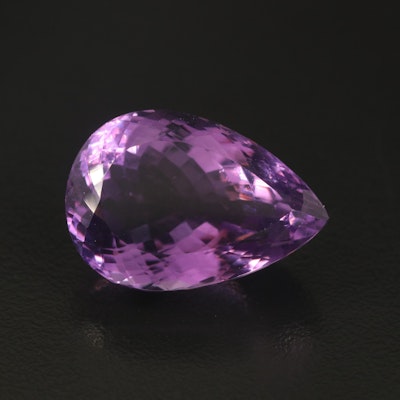 Loose 30.49 CT Pear Faceted Amethyst