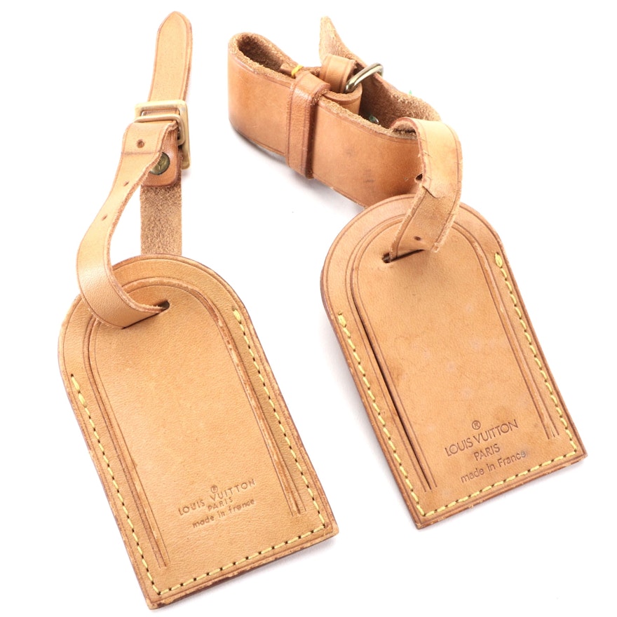 Louis Vuitton Luggage Tags and Poignet in Vachetta Leather