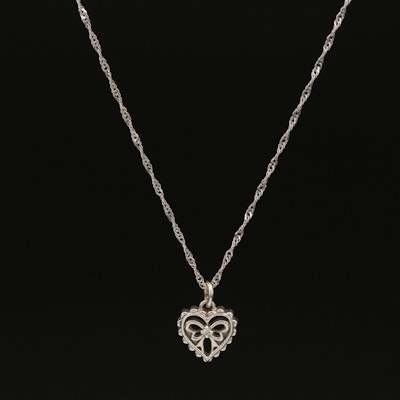 Jill Stuart 10K 0.01 CT Diamond Heart Pendant Necklace