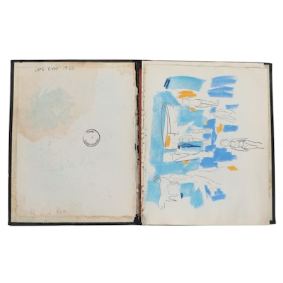 Dimitri Grachis Abstract Mixed Media Drawings of Cape Cod, 1962
