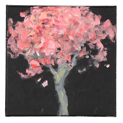 Leira Veylin Acrylic Painting of Blooming Tree